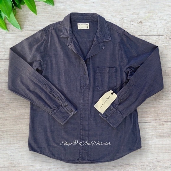 Rag & Bone NWT oversized chambray pullover top *shop@iamwarrior - Picture 5 of 10
